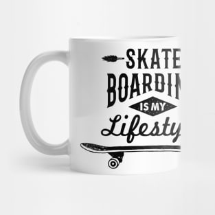 Skate Boarding is my Lifestyle, Black Design Mug